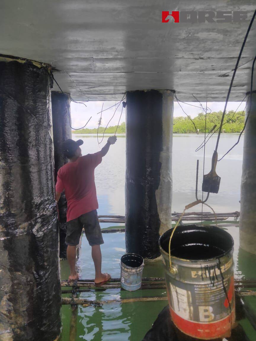 Jetty Repair With Carbon Fiber Sheet