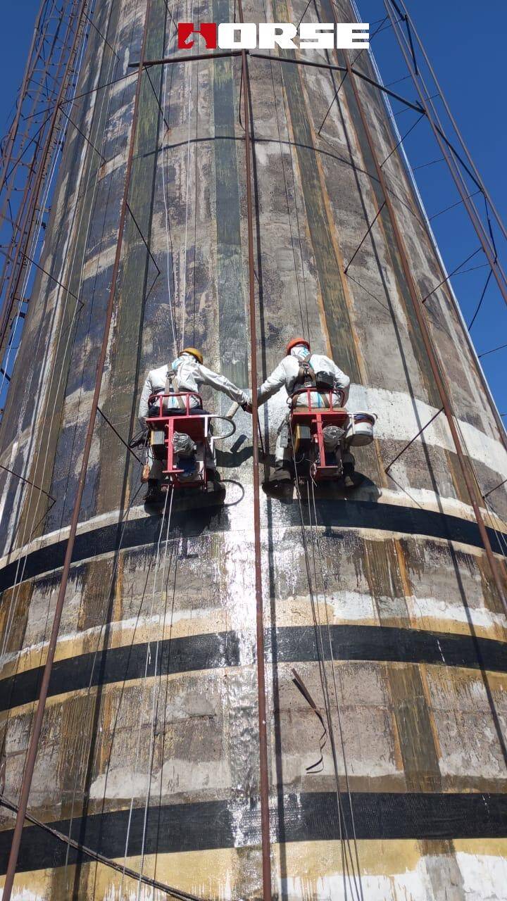 Strengthening Chimney With Carbon Fiber(FRP) Sheet 